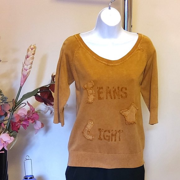 NWT Women’s Orange Yellow Lightweight 3/4 Sleeve Knit Cardigan Fall Sweater 6 8 - Picture 3 of 7